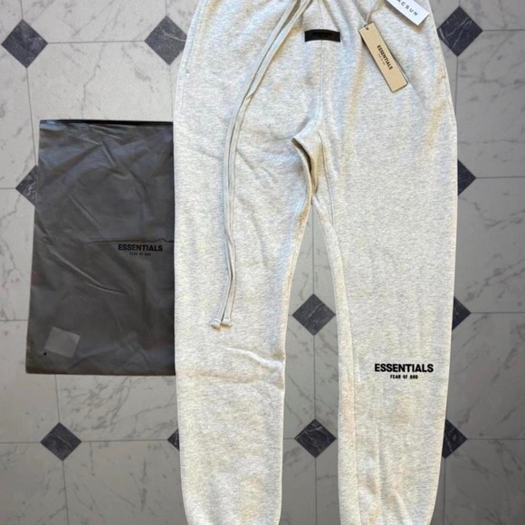Other - Fear of God Essentials Light Oatmeal/Light Gray XL Cuffed Sweatpants NWT